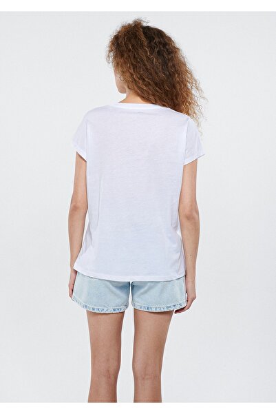 Mavi Tricou alb imprimat cu pisici, cu croială normală / croială normală 1611335-620