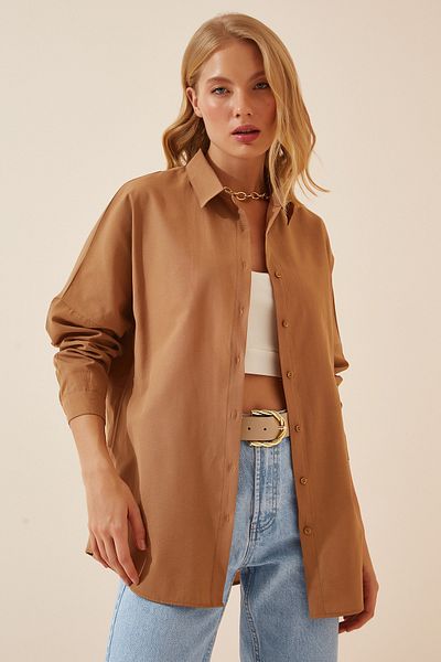 Happiness İstanbul Hemd - Beige - Oversized