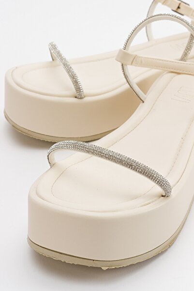 LuviShoes Ekos Ecru Beige Women's Sandals