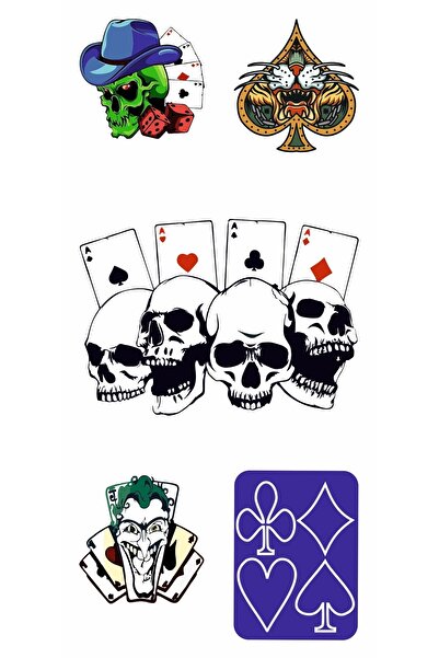 Trendonline Kuru Kafa Iskambil Geçici Vücut Dövmesi