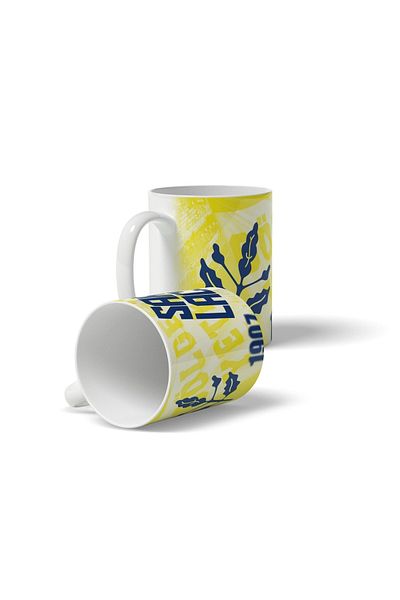 OFFSIDE Yellow Navy Blue 1907 - Yellow Printed Mug