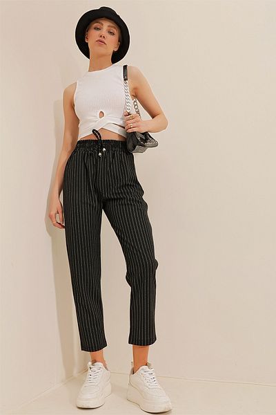 Trend Alaçatı Stili Hose - Schwarz - Relaxed
