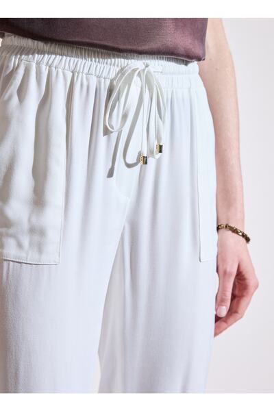 BROOKS BROTHERS Normal Bel Normal Ekru Kadın Pantolon Bbsp23fpt017