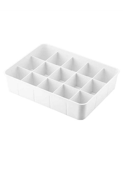 ALBAK Life 3 Pieces of 15 Compartments Drawer Organizer White Color