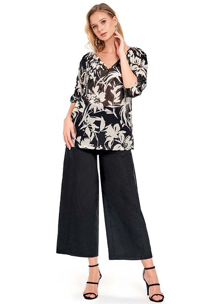 Guitar V-Neck Multicolored Voile Tunic
