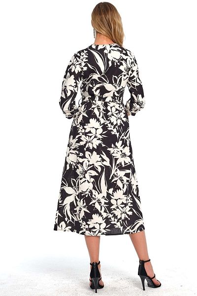 Guitar Rochie din bumbac multicolor cu decolteu in V