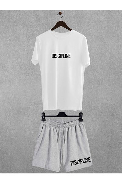 Pear Wear Discipline Printed Oversize T-Shirt Regular Fit Shorts T-shirt Shorts Double Set