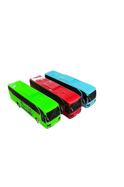 JOYFUL CHİLD Friction Bus Set 3 Pieces Blue Red Green
