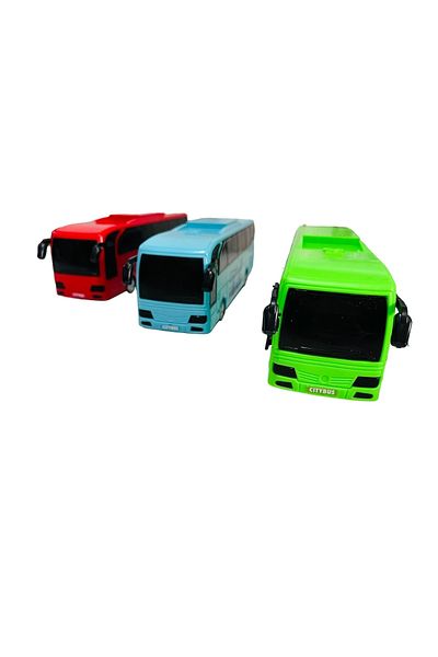 JOYFUL CHİLD Friction Bus Set 3 Pieces Blue Red Green