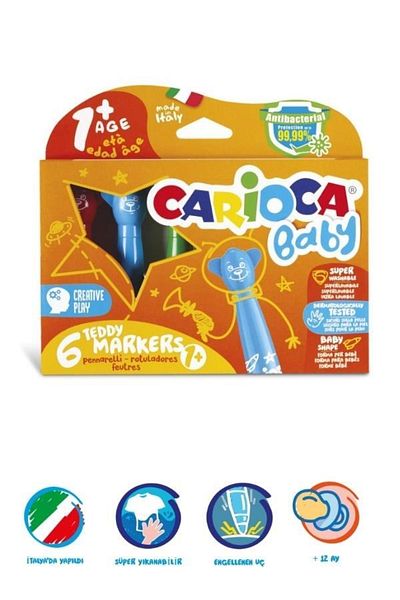 CARIOCA Baby -teddy Felted Paint Pen Jumbo - 6 Pieces