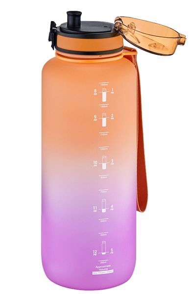 Uzspace 1500 Ml Mega Large Size Motivational Water Bottle - Double and 8 Different Colors