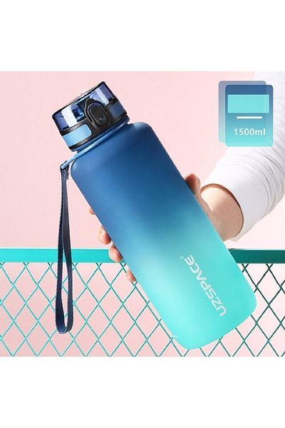 Uzspace 1500 Ml Mega Large Size Motivational Water Bottle - Double and 8 Different Colors