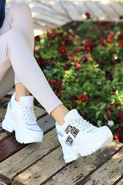 LEYDİ SHOES Pantofi sport albaștri cu toc ascuns Frm-6000