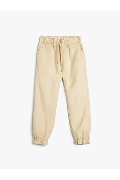 Koton 3skb40040tw Boy's Canvas Trousers Beige
