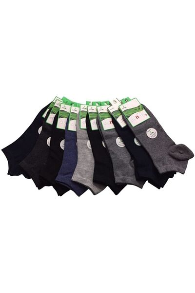 Dündar Ανδρικές κάλτσες μαύρες - Lavivert - Grey Bamboo Seamless Booties 12 Pack