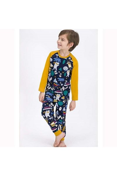 ROLY POLY Rolypoly Winter Forest Navy Blue Boy's Pajama Set