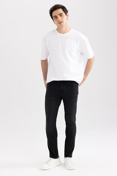 DeFacto Pedro Slim Fit Slim Fit Κανονική μέση με στενό πόδι Jean παντελόνι