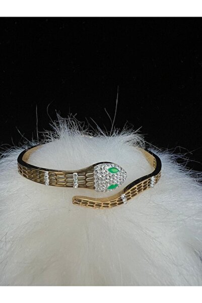 Everglow Jewelry 316l Emerald Eyed Crystal Section Gold Bracelet