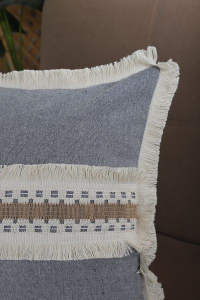 NDC HOME Pernă gri antracit din dantelă groasă 43 x 43