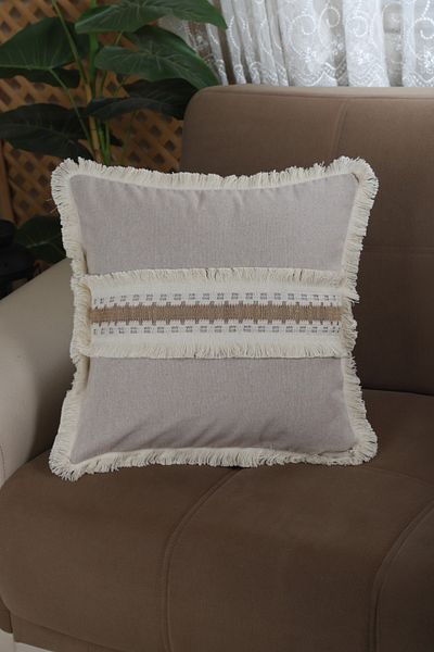 NDC HOME Husă de pernă din dantelă groasă de in bej 43 X 43