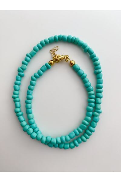 Lucky Designs Kadın Mint Yeşil Kum Boncuk Kolye