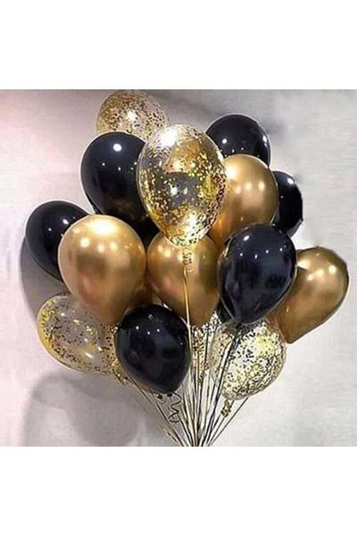 Deniz Party Store Transparent Balloon with Confetti Chrome Balloon Set