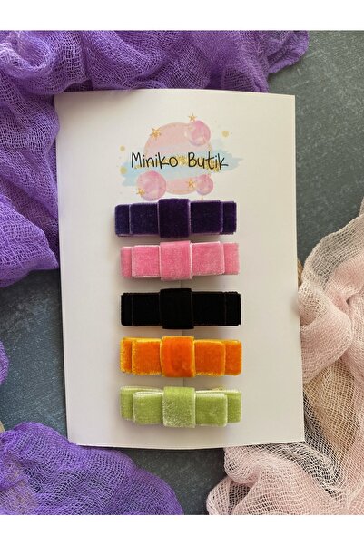 Velvet Bow Clip Buckle Set of 5