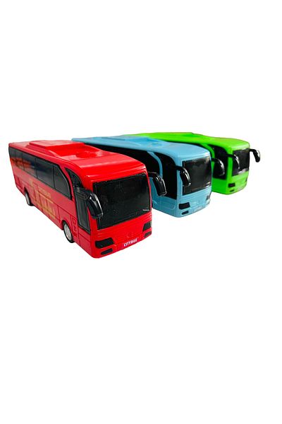 Shem Friction Bus Set 3 Pieces Blue Red Green