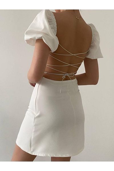 HASYAMORE Rochie mini pentru femei fără spate