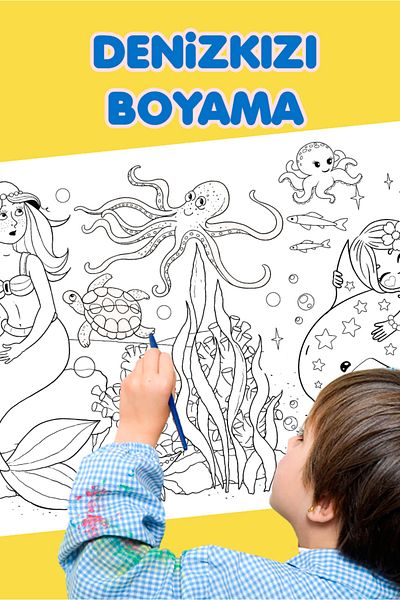 Sim Tasarım Mermaid Theme Educational Holiday Activity Activity Roll Painting Paper