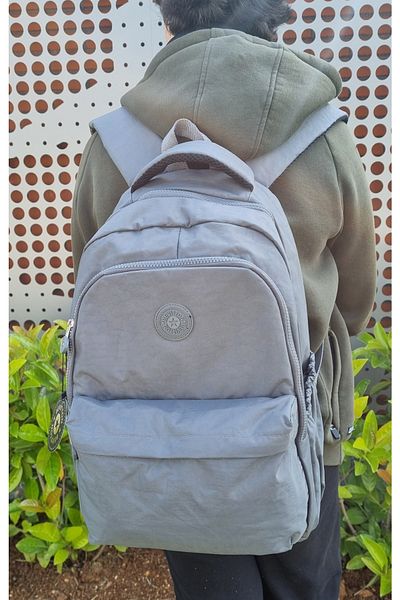 Bevitton Unisex Γκρι Σχολική Τσάντα Πολλαπλών Διαμερισμάτων Kipling Αδιάβροχο Σακίδιο πλάτης