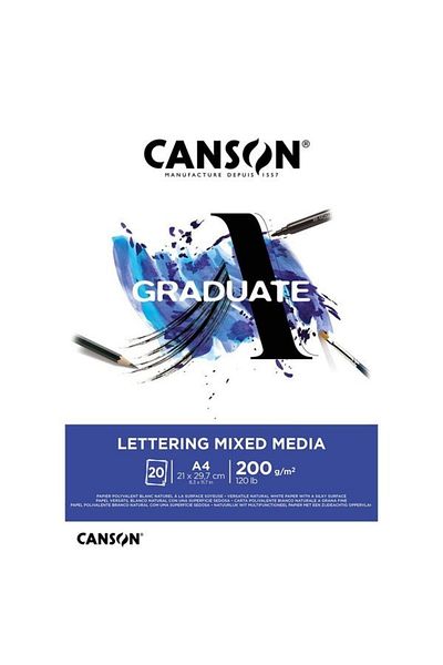 Canson New Graduate Lettering Mixed Media Notebook - A4, 200g, 20Sh - 31250P028