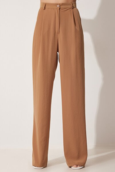 Happiness İstanbul Dámské sušenkové kalhoty Ayrobin Palazzo RV00112