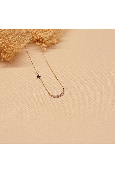 TAHAN MÜCEVHERAT Ay Ve Yıldız Minimal Kolye