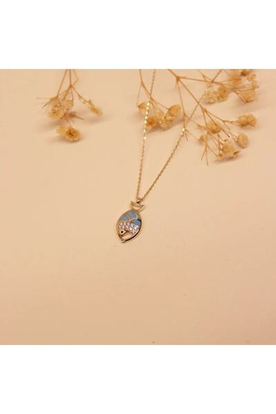 TAHAN MÜCEVHERAT Azur Balık Minimal Kolye