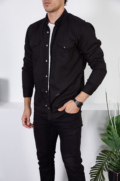 ENZİM JEANS Мъжка прилепнала дънкова риза