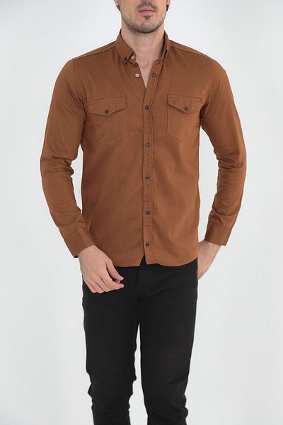 ENZİM JEANS Мъжка прилепнала дънкова риза