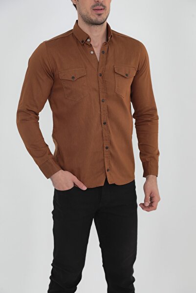 ENZİM JEANS Мъжка прилепнала дънкова риза