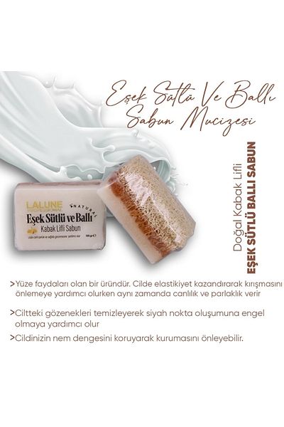 Lalune Natural Pumpkin Fiber Donkey Milk Soap 100 Gr