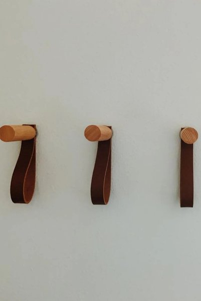 Vegüba 4'lü Deri Duvar Kancası, Portmanto, Elbise Askısı, Minimalist Duvar Kancası, Modern Askılık