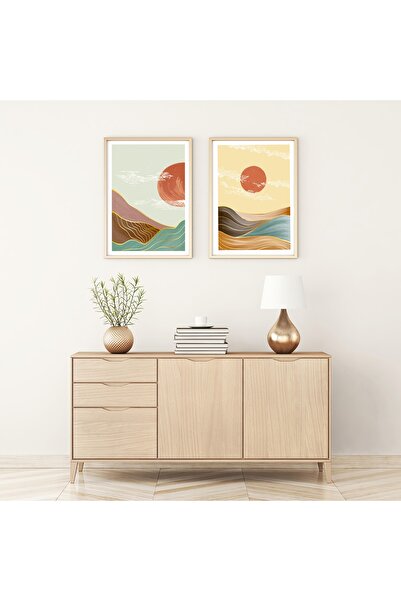 woodhomeworks Ahşap Çerçeveli Soyut Tablo