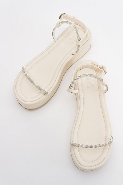 LuviShoes Ekos Ecru Beige Damensandalen