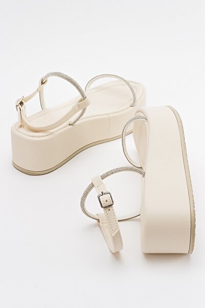 LuviShoes Ekos Ecru Beige Women's Sandals