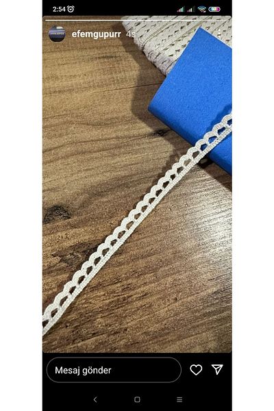 efem gipür 25 Mt Stitching Concealer Cotton Handle - Dark Cream Color Lace Kopanaki Tableware Runner