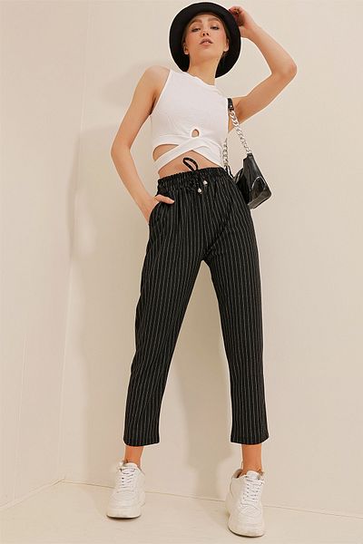 Trend Alaçatı Stili Hose - Schwarz - Relaxed