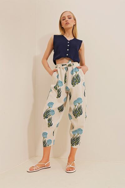 Trend Alaçatı Stili Női sötétkék V-nyakú, gombos nyári kötött mellény ALC-X10402