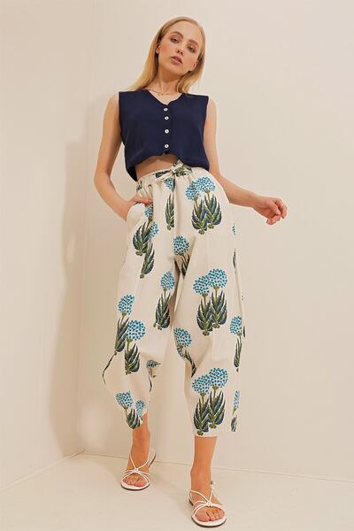 Trend Alaçatı Stili Női sötétkék V-nyakú, gombos nyári kötött mellény ALC-X10402