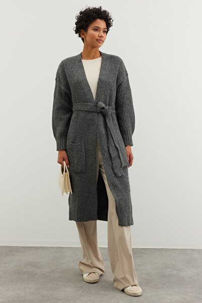 Trendyol Modest Cardigan - Gray - Relaxed fit