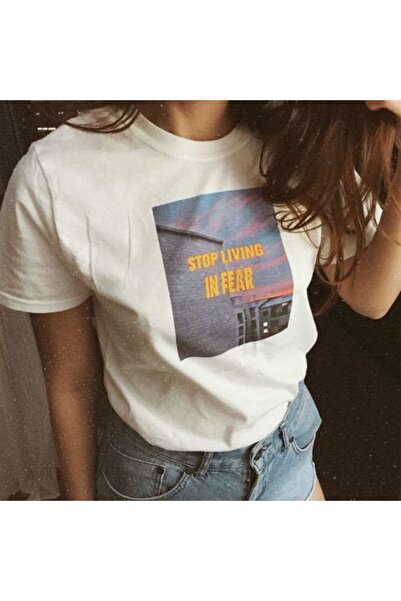 Kalic Studio Opriti să trăiți în frică. Tricou alb