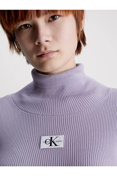 Calvin Klein Badge Roll Neck Sweater Dress